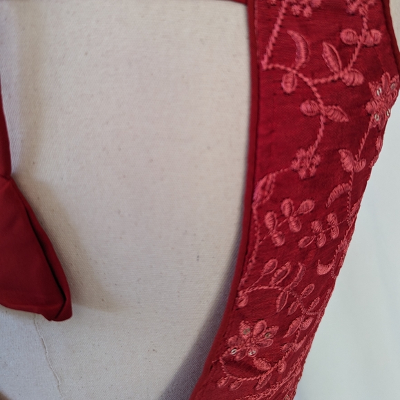 Red stitched Readymade Choli Blouse for lehenga or saree - Picture 7 of 13